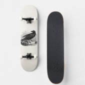 Vintage Raben-Schwarz-Vogel-Krähen-personalisierte Skateboard (Vorne)