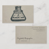 Vintage Raben-schwarzer Tinten-Behälter Visitenkarte (Vorne/Hinten)