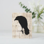 Vintage Raben-Silhouette Retro Goth Ravens Vögel Einladung (Stehend Vorderseite)
