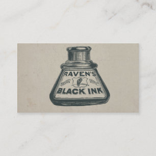 Vintage-Raben-Tintenbehälter Schwarz Visitenkarte