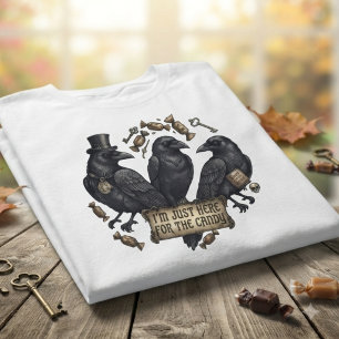 Vintage-Raben-Trio-Halloween-Süßigkeiten T-Shirt
