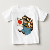 Vintage Raccoon-Liebe Baby T-shirt (Vorderseite)