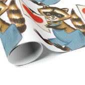 Vintage Raccoon-Liebe Geschenkpapier (Rolleneckpunkt)