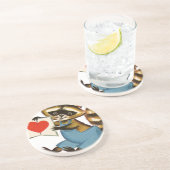 Vintage Raccoon-Liebe Getränkeuntersetzer (Seite)