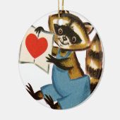 Vintage Raccoon-Liebe Keramik Ornament (Links)