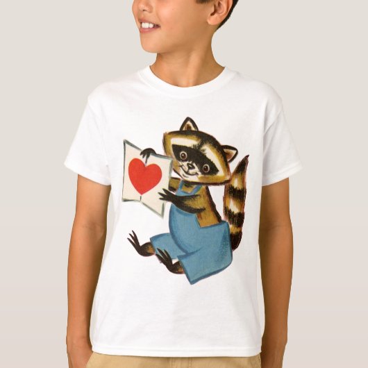 Vintage Raccoon-Liebe T-Shirt (Vorderseite)