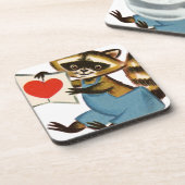 Vintage Raccoon-Liebe Untersetzer (Linke Seite)