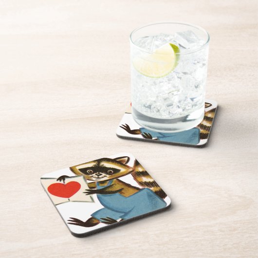 Vintage Raccoon-Liebe Untersetzer (Rechte Seite)