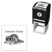 Vintage Raccoon Zeichenname Permastempel (Beispiel)