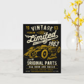 Vintage Race Car Design Karte (Gelbe Blume)