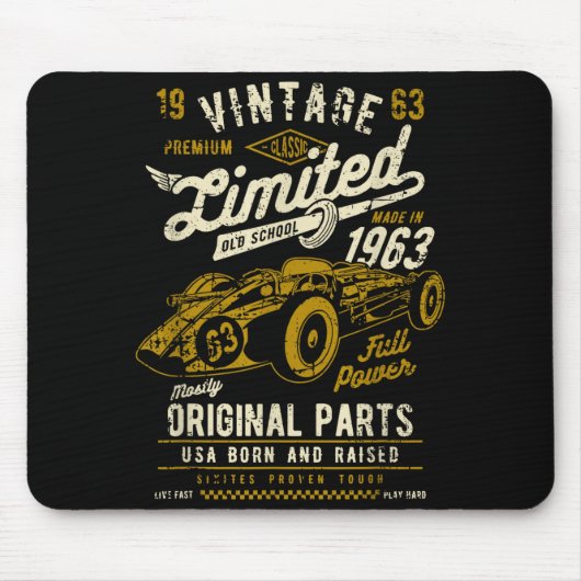Vintage Race Car Design Mousepad (Vorne)