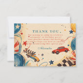 Vintage Race Car Two Fast Birthday Dankeskarte (Vorderseite)