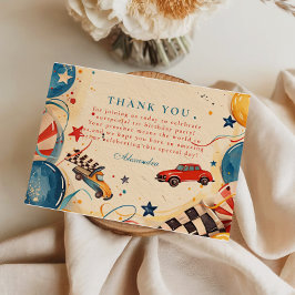 Vintage Race Car Two Fast Birthday Dankeskarte