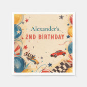 Vintage Race Car Two Fast Birthday Serviette (Vorderseite)