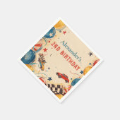 Vintage Race Car Two Fast Birthday Serviette (Ecke)