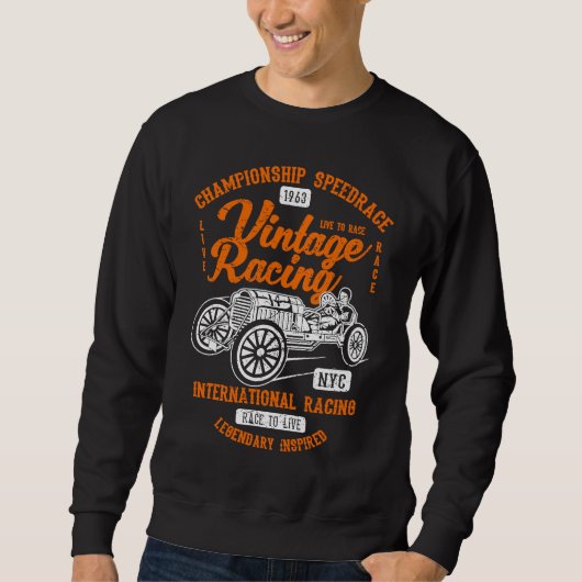 Vintage Racing Automotive Nostalgia Distressed Car Sweatshirt (Vorderseite)