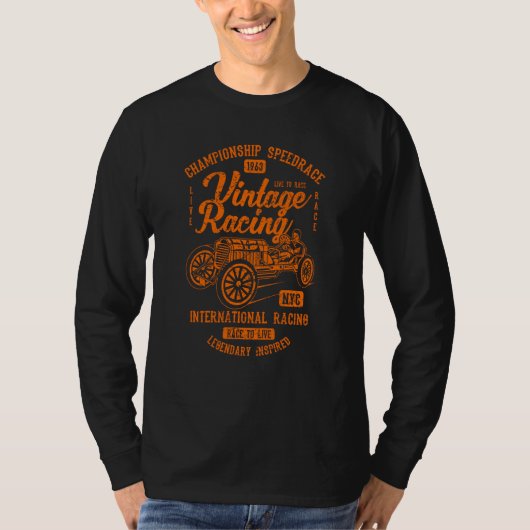 Vintage Racing Automotive Nostalgia Distressed Car T-Shirt (Vorderseite)