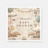 Vintage Racing Baby Shower Serviette (Vorderseite)