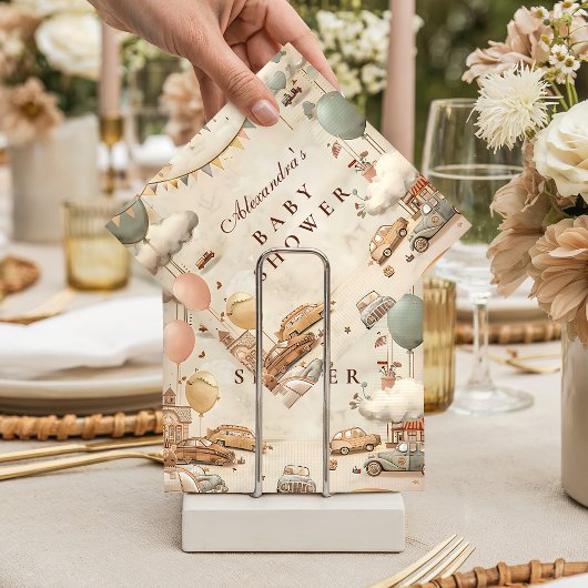 Vintage Racing Baby Shower Serviette