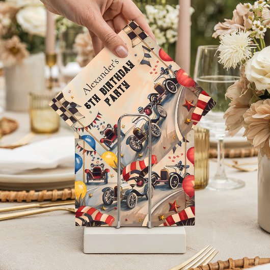 Vintage Racing Boys Birthday Party Serviette