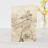 Vintage Rackham Fee Karte (Gelbe Blume)