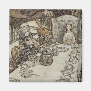 Vintage-Rackham-Verrückte-Teeparty-Alice-im-Wunder Magnet