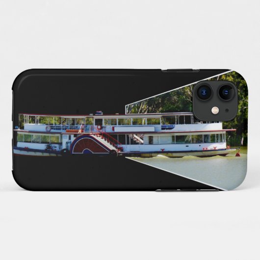 Vintage-Raddampfer auf dem Fluss, Case-Mate iPhone Hülle (Rückseite (Horizontal))