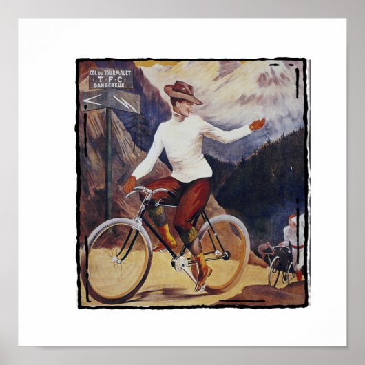 Vintage-Radfahrer Fahrrad-Werbeposter Poster (Vorne)