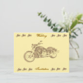 Vintage Radfahrer-Hochzeits-Einladung Einladung (Stehend Vorderseite)
