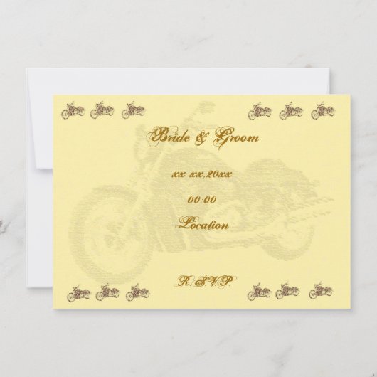 Vintage Radfahrer-Hochzeits-Einladung Einladung (Rückseite)