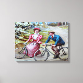 Vintage Radfahrer Leinwanddruck