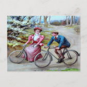 Vintage Radfahrer Postkarte (Vorderseite)