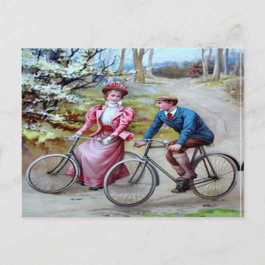 Vintage Radfahrer Postkarte (Vorderseite)