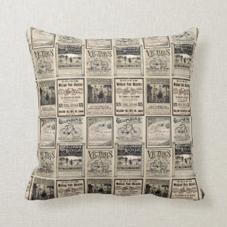 Vintage Radfahrer-Werbungs-Collage Kissen
