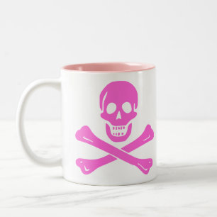 Vintage-Radierung Jolly Roger Grafik Zweifarbige Tasse