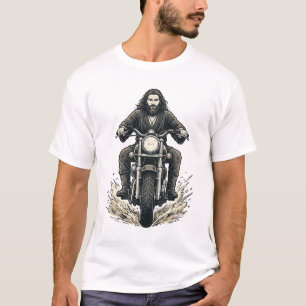 Vintage Radierung Motorradfahrer Vektor Design_1 T-Shirt