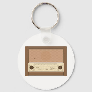 Vintage-Radio aus Holz von 1940er Jahren Retro Schlüsselanhänger
