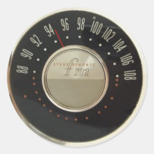 Vintage-Radio-Drehknopf Runder Aufkleber