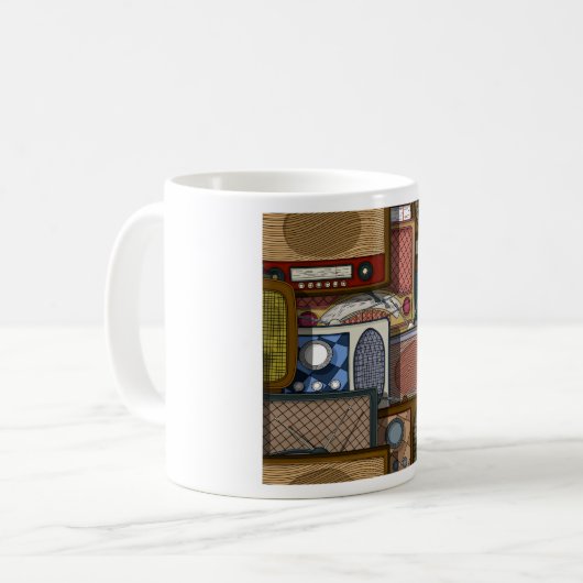 Vintage Radios Kaffeetasse (Vorderseite Links)