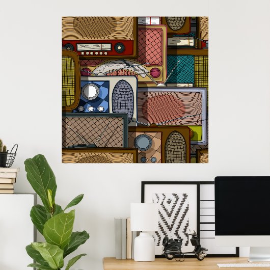 Vintage Radios Poster (Heimbüro)