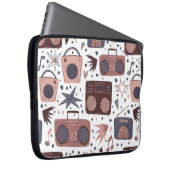 Vintage Radios und Kassettenrekorder. Nahtloses Pa Laptopschutzhülle (Vorne Rechts)