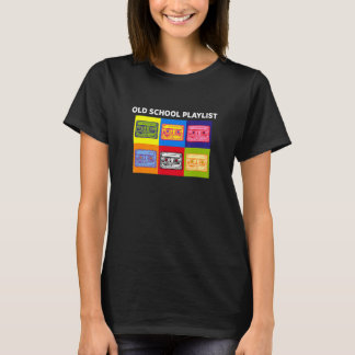 Vintage Radiowiedergabe für alte Schulspielliste T-Shirt