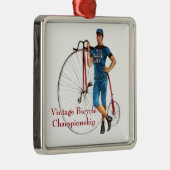 Vintage Radmeisterschaft Silbernes Ornament (Rechts)