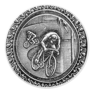 Vintage-Radrennen-Gravur Keramikknauf