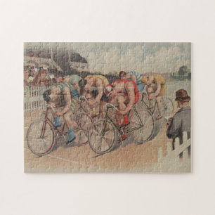 Vintage Radrennen-Illustration (1895) Puzzle