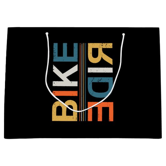 Vintage Radtour Große Geschenktüte (Vorderseite)