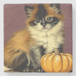 Vintage Ragdoll Halloween-Katze Steinuntersetzer