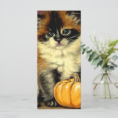 Vintage Ragdoll Halloween-Katzenkarte (Stehend Vorderseite)