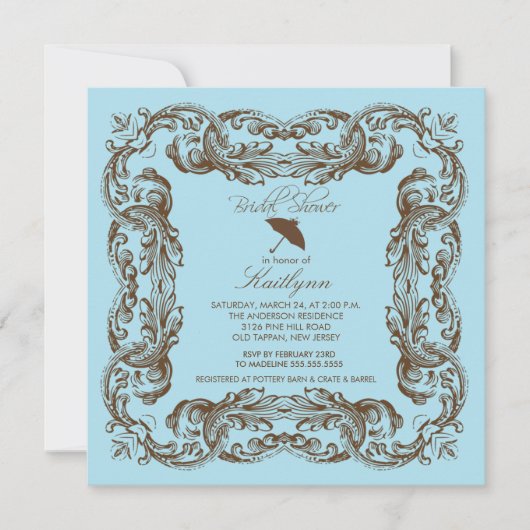 Vintage Rahmen-Brautparty-Einladungen Einladung (Vorderseite)