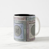 Vintage Rahmen-Damaske Mit Monogramm Tasse 3 (VorderseiteRechts)